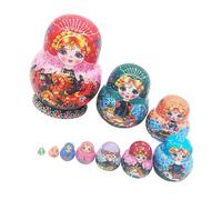 Matryoshka Russian Nesting Doll Traditional Art Russian Nesting Dolls Set of 10 Layers Wooden for Children
