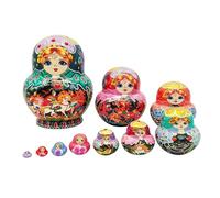 Matryoshka Russian Nesting Doll Traditional Art Russian Nesting Dolls Set of 10 Layers Wooden Matryoshka for Children Handcrafted