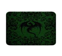 Mats Damask Dragon Boho Black Dark Green Gothic Print Floor Mat Decorative Mat For Entrance Front Door Home 40X60Cm