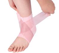 MATSOONY Ankle Brace Support for Women & Men, Adjustable Compression Ankle Brace for Sprains, Plantar Fasciitis Achilles Tendon Relief - Breathable Pink Ankle Support for Sports, Running & Daily Wear