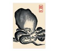 Matsumoto Hoji Octopus Poster, Japansese Art Woodblock Ukiyo-e Print, Framed Japanese Wall Art, Archival Matte, A3 (Print Only) - 42x29.7cm