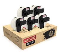 Matsuro Original | Compatible Address Label Rolls Replacement for Brother P-Touch DK-11201 DK11201 (29 mm x 90 mm | 400 Labels per Roll | 5 Pack)