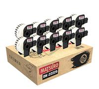 Matsuro Original | Compatible Label Rolls Replacement for Brother P-Touch DK-22225 DK22225 (38 mm x 30.48 m | Continuous | 10 Pack)