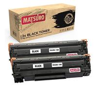 Matsuro Original | Compatible Toner Cartridge Replacement for HP CB436A 36A (2 BLACK)