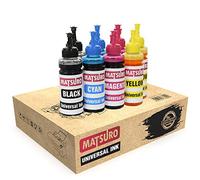 Matsuro Original | Compatible Universal Refill Ink Bottles Replacement for CANON HP EPSON BROTHER LEXMARK DELL RICOH (8 x 100 ml | 2 SET)