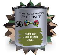 MATT 1L Army Military Grade Brush/Spray On 1K Single Pack Paint UPVC Wood Steel Plastic - BS381 222 LIGHT BRONZE GREEN