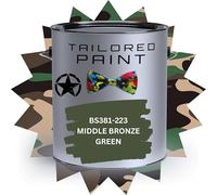 MATT 1L Army Military Grade Brush/Spray On 1K Single Pack Paint UPVC Wood Steel Plastic - BS381 223 MIDDLE BRONZE GREEN