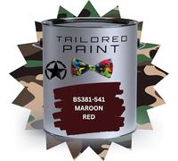 MATT 1L Army Military Grade Brush/Spray On 1K Single Pack Paint UPVC Wood Steel Plastic - BS381 541 MAROON RED