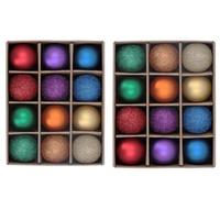 Matt and Glitter Acrylic Mini Baubles 12 Christmas Tree Decorations