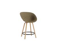 Matt Bar Stool With Armrests 65 cm Beech/ Black/Seaweed