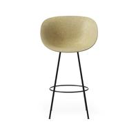 Matt Bar Stool With Armrests 65 cm Black/Steel/Hemp