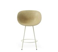 Matt Bar Stool With Armrests 65 cm Cream/ Steel/Hemp