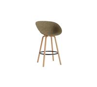 Matt Bar Stool With Armrests 75 cm Beech/ Black/Seaweed