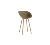 Matt Bar Stool With Armrests 75 cm Beech/ Cream/Seaweed
