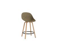 Matt Bar Stool With Back 65 cm Beech/ Black/Seaweed