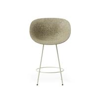 Matt Barstool With Armrests 65 cm Cream/Steel/Seaweed