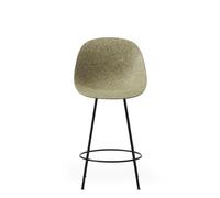 Matt Barstool With Back 65 cm Black/ Steel/Seaweed