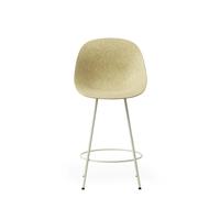 Matt Barstool With Back 65 cm Cream/ Steel/Hemp