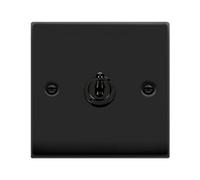 Matt Black 1 Gang 2 Way 10Ax Toggle Light Switch - Se Home
