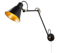 Wall Light Black Swing Arm Triple Hinge Searchlight 7403BK