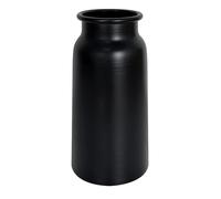 Matt Black 10.67" Metal Cylinder Flower/Plants Vase for Office Desk Book/Bathroom Shelf, Vintage Retro Decor Aesthetic for Entry/Coffee Table, Halloween Bookshelf Housewarming Decoration Centerpieces