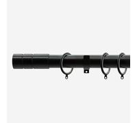 Matt Black 28mm Barrel Fixed Length Metal Curtain Pole 400Cm
