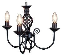 Matt Black 3 Arm Pendant Light with Twist Knot Design by Happy Homewares