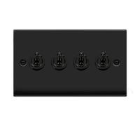 Matt Black 4 Gang 2 Way 10Ax Toggle Light Switch - Se Home