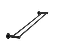 Matt Black 600mm Double Tower Bar Stainless Steel Modern Bathroom Towel Rod Nes Home Black One Size