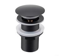 Matt Black Bathroom Basin Waste with Continuous Drainage Brass and Stainless Steel for Basins Without Overflow Modern Freestanding Sink Fitting Efficient Water Flow Smooth Drain De