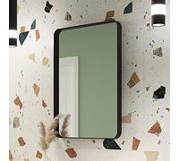 Matt Black Bathroom Mirror 500x700mm - Onyx Rotatable Bathroom Mirrors, Rectangular Wall Mirrors for Bedrooms, Aluminium Framed Living Room Mirror, Decorative Hanging Accessories for Bathrooms