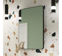 Matt Black Bathroom Mirror 600x800mm - Jett Rotatable Bathroom Wall Mirror, Aluminium Framed Wall-Mounted Vanity Bedroom Mirrors, Black Rectangular Mirrors for Hallways, Bedroom, and Living Room
