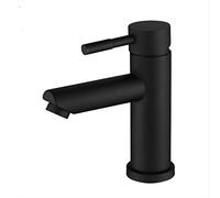 Matt Black Bathroom tap, Modern Round Basin Tap, Single Lever Mixer, Matte Black