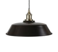 Matt Black Chancery Painted Dome Pendant Light With Brushed Chrome Lamp Holder And Grey Twisted Cable - Se Home