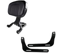 Matt Black Chrome Fixed Mount & Driver Passenger Backrest Motorcycle Backrest Luggage Rack For R18 Classic