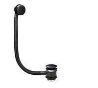 Matt Black Clicker Bathroom Bath Waste Pop Up Click Clack Plug Overflow Drain Kit Full Cover