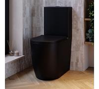Matt Black Comfort Height Close Coupled Toilet - Roma