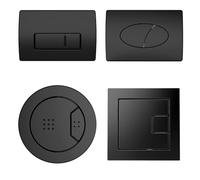 Matt Black Dual Flush Plate - Sl esign Air-Assisted System Universal Fit Durable Easy Installation Eco-Friendly Water-Saving (Square)