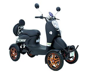 Matt Black Electric Mobility Scooter 4 Wheeled with Extra Accessories Package: Mobility Scooter Waterproof Cover, Phone Holder, Bottle Holder by Green Power MC4