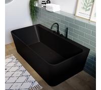 Matt Black Freestanding Double Ended Back to Wall Bath 1700 x 740mm - Oslo