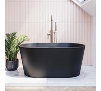 Matt Black Freestanding Double Ended Bath 1300 x 715mm - Phoenix