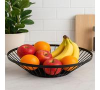Matt Black Fruit Basket with Flat Base | Emery
