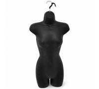 Matt Black-Full Hanging Female Mannequin Torso - Lightweight Polyethylene Display Bust - Wall-Mountable Body Form