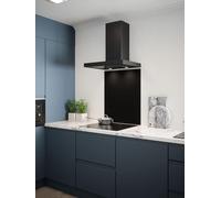 Matt Black Glass Kitchen Splashback 600mm x 750mm