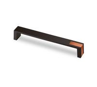 Matt Black Kitchen Cabinet Handle Brushed Copper Detail - Door Drawer Pull - 192mm Centre - Pack Of 4 - Hettich Prodecor Intra