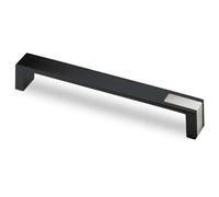 Matt Black Kitchen Cabinet Handle Brushed Steel Detail - Door Drawer Pull - 192mm Centre - Pack Of 4 - Hettich Prodecor Intra