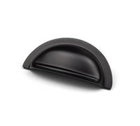 Matt Black Kitchen Cup Handle Half Moon Cupboard Door Drawer Dresser Furniture Pull 76mm Centres Upcycle Replace DIY