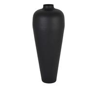 Matt Black Large (103 cm) or Small (41 cm) Hammered Vase Without Lid