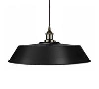 Matt Black Large Chancery Painted Dome Pendant Light With Black Nickel Lamp Holder And Black Round Cable - Se Home