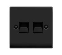 Matt Black Master Telephone Twin Socket SE Home Black One Size